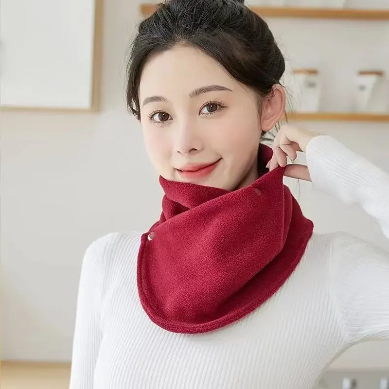 2023 bufanda Polar de invierno para mujer, bufandas cálidas a prueba de frío, moda para exteriores, bufanda de Color sólido, pañuelo para el cuello