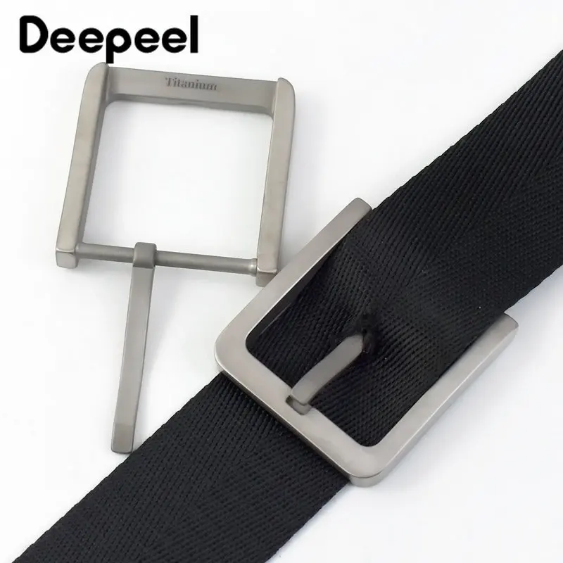1Pc 38/40mm Solid Pure Titanium Pin Belt Buckles Harmless To Skin for Men Jeans Clothing Accessories Leather Craft Width 37/39mm