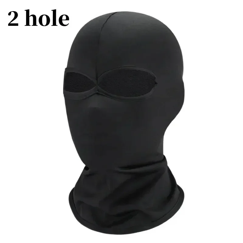 Schwarze Vollgesichtskappe ohne Loch, Kind, Mann, taktische Cs-Sturmhaube, Sonne, UV-Schutz, Fahrrad, Motorrad, Multi-Loch-Skimaske