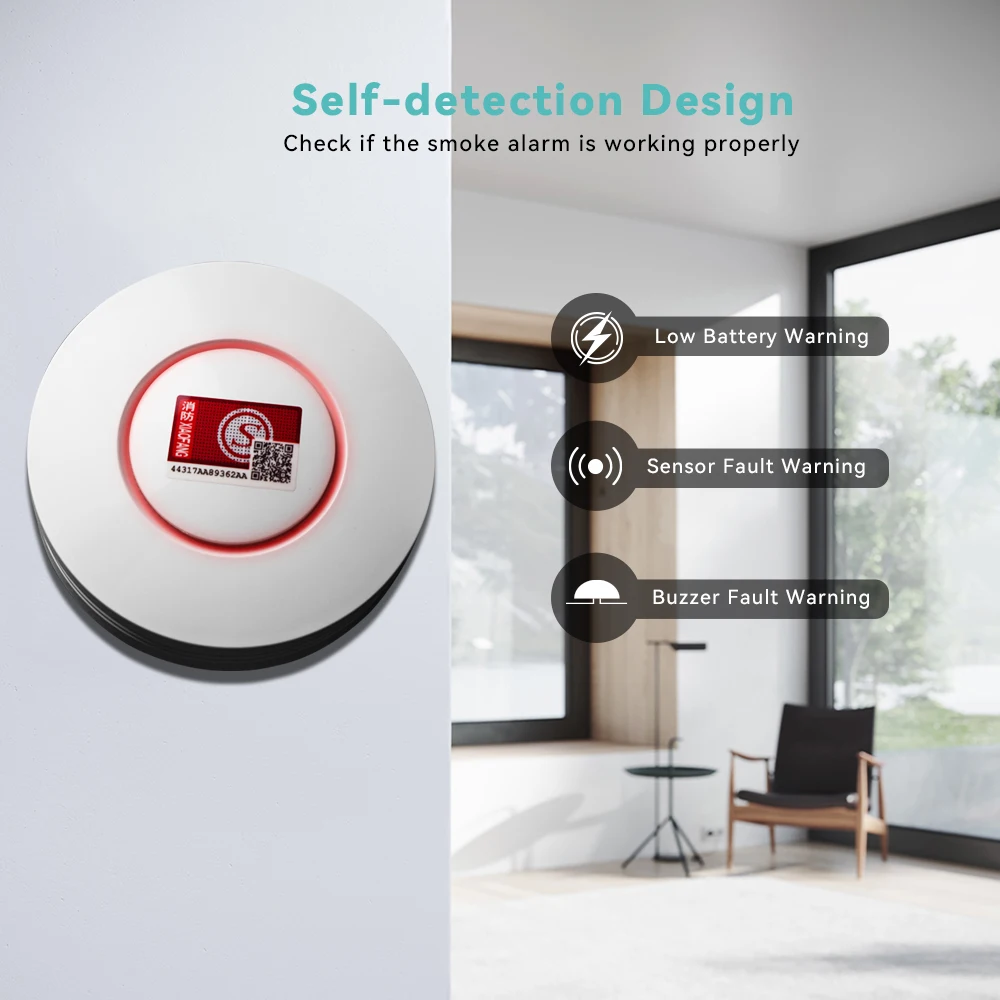 Meian Tuya Zigbee 연기 감지기 화재 예방 연기 감지기 화재 경보 홈 보안 시스템 스마트 라이프를위한 소방관 작업