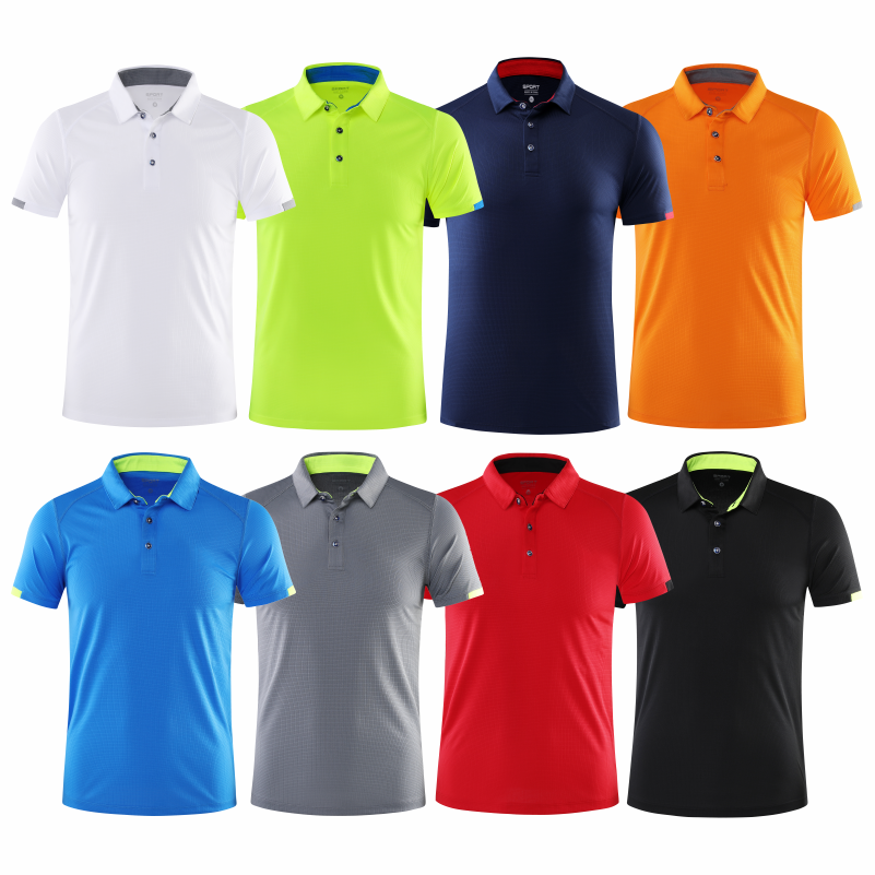 Esportes casuais de secagem rápida lapela camisa polo de manga curta terno de ciclismo terno de fitness para homem