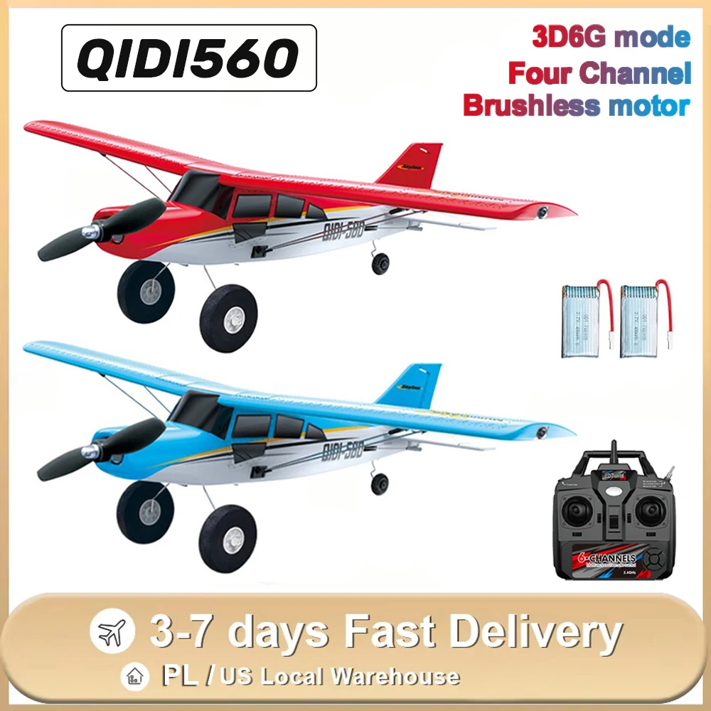 M7 Moore Offroad-Flugzeug Qidi560 RC-Flugzeug EPP 4CH ferngesteuertes bürstenloses Flugzeug mit LED-Licht Modellspielzeug für Kinder