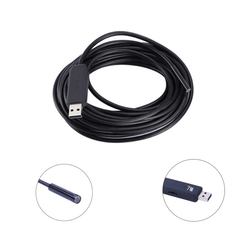 Endoscopio USB para ordenador, 7m de detección electrónica, vídeo de alta definición, endoscopio impermeable, 5,5mm