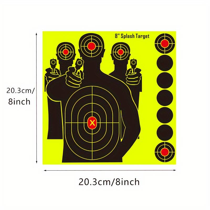 10pcs Highly Visible 12x18 inch Fluorescent Self-Adhesive Practice Target Stickers for Precision Shooting