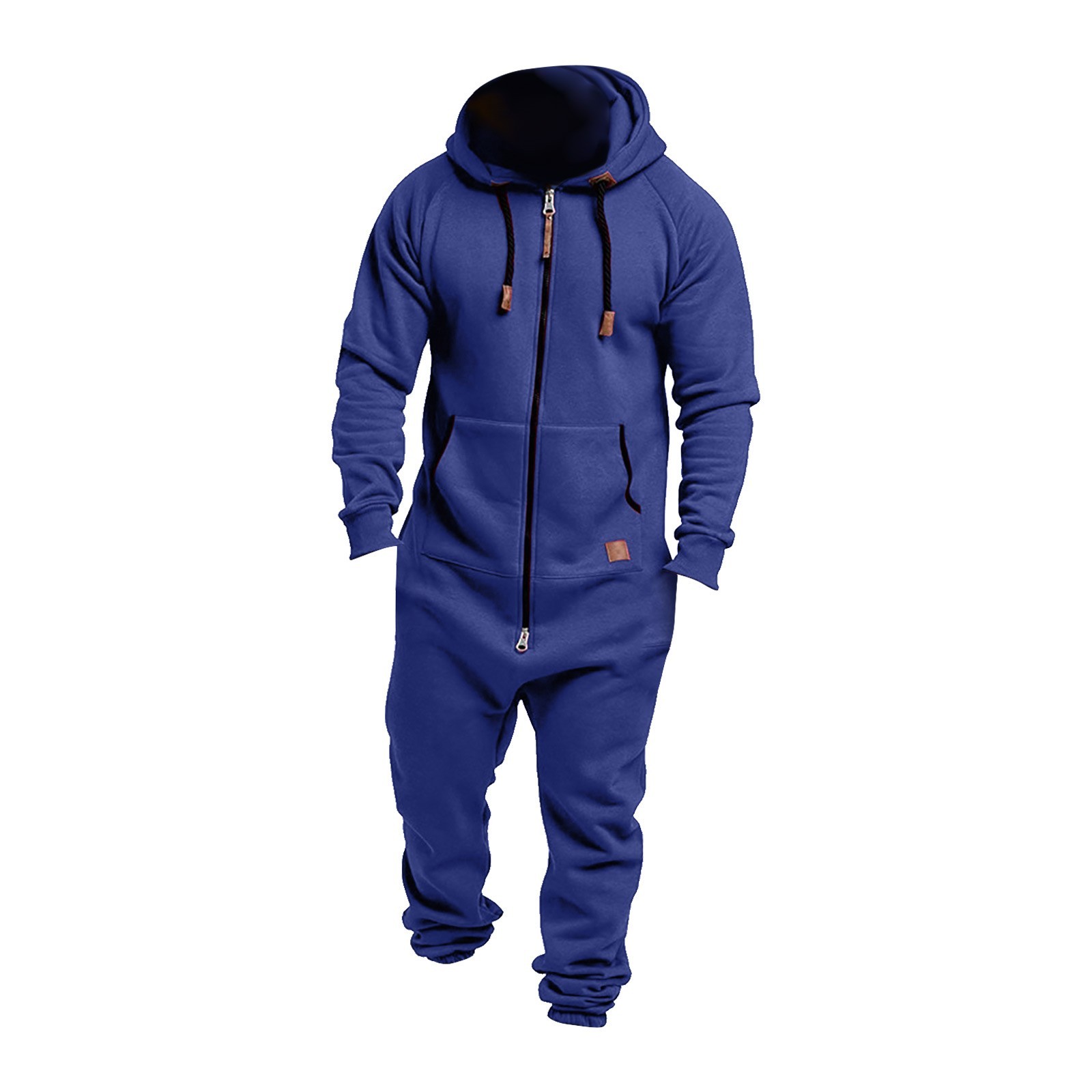 Otoño Invierno hombres mono Color sólido empalme sudaderas con capucha Casual mono con cremallera Sudadera con capucha mono con cordón sudaderas con capucha