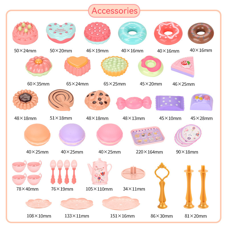 Bricolage Simulation thé nourriture gâteau ensemble jouer maison cuisine après-midi thé jeu jouets cadeaux semblant jouer jouet pour enfants enfants filles cadeau