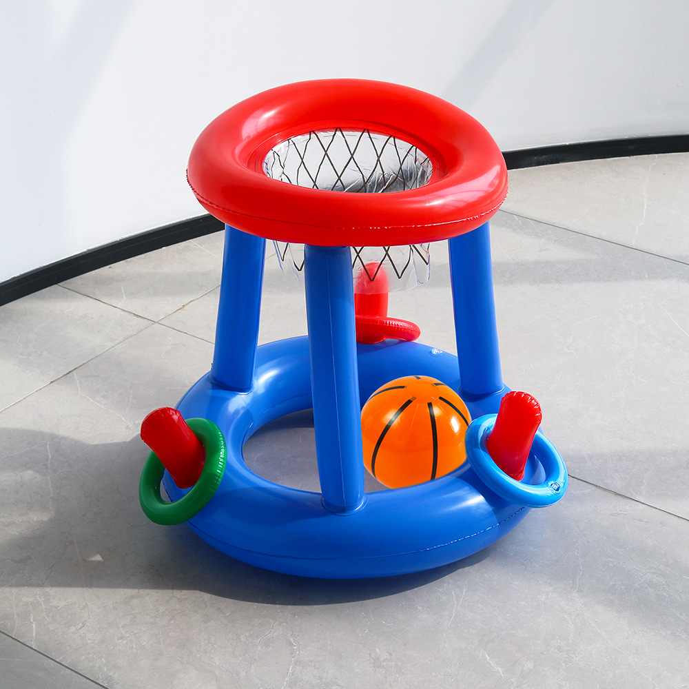 Conjunto de cesta de basquete para piscina, aros flutuantes infláveis com anéis de bola para crianças, adolescentes e adultos, perfeito jogo aquático competitivo