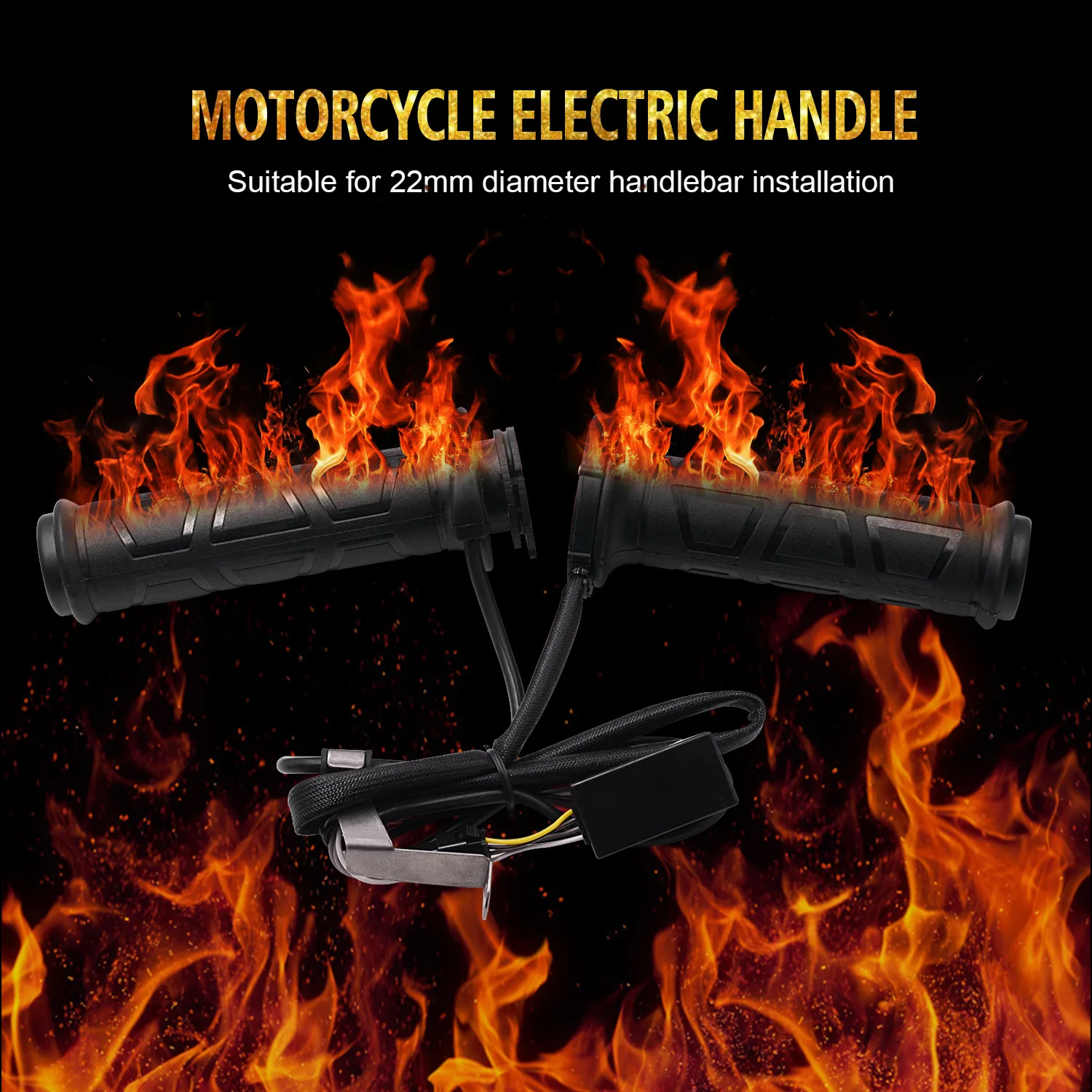 Empuñaduras calefactables para motocicleta, ATV, Scooter, manguitos más cálidos para manillar con interruptor para controlar la temperatura para manillar de 22mm, invierno