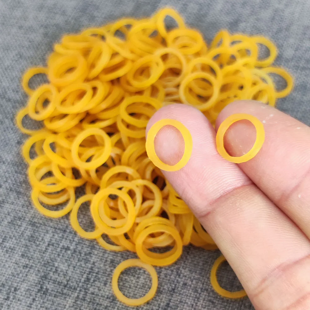 1000 pz Giallo O Anelli Elastici 1 CM/0,4 pollici Anello di Gomma Elastica Estensibile Anelli In Lattice Forniture Per Fascia Estensibile