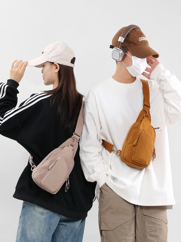 Bolsa Transversal Casual Versátil e Leve para Mulheres, Estilo Mochila de Peito, Bolsa de Ombro Única para Esportes e Lazer