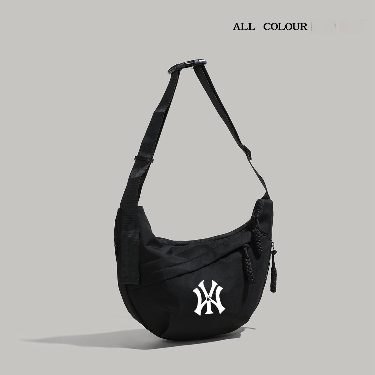 NY&NB Trendy Brand Collaborative Student Sports Single Shoulder Bag Casual Canvas Material Zipper Closure Soft Nylon Fabric