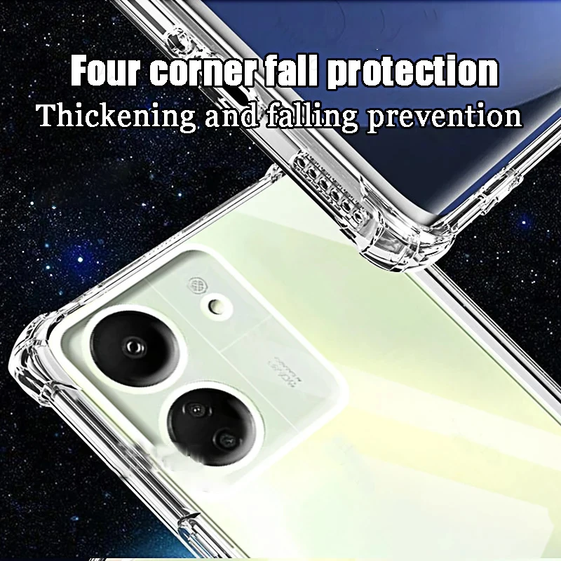 Funda de teléfono transparente para Redmi 13C 12c 10C 9C, funda trasera de silicona suave transparente para Xiaomi Redmi 12 4G 5G, carcasa 13 12 10 C A 9 C