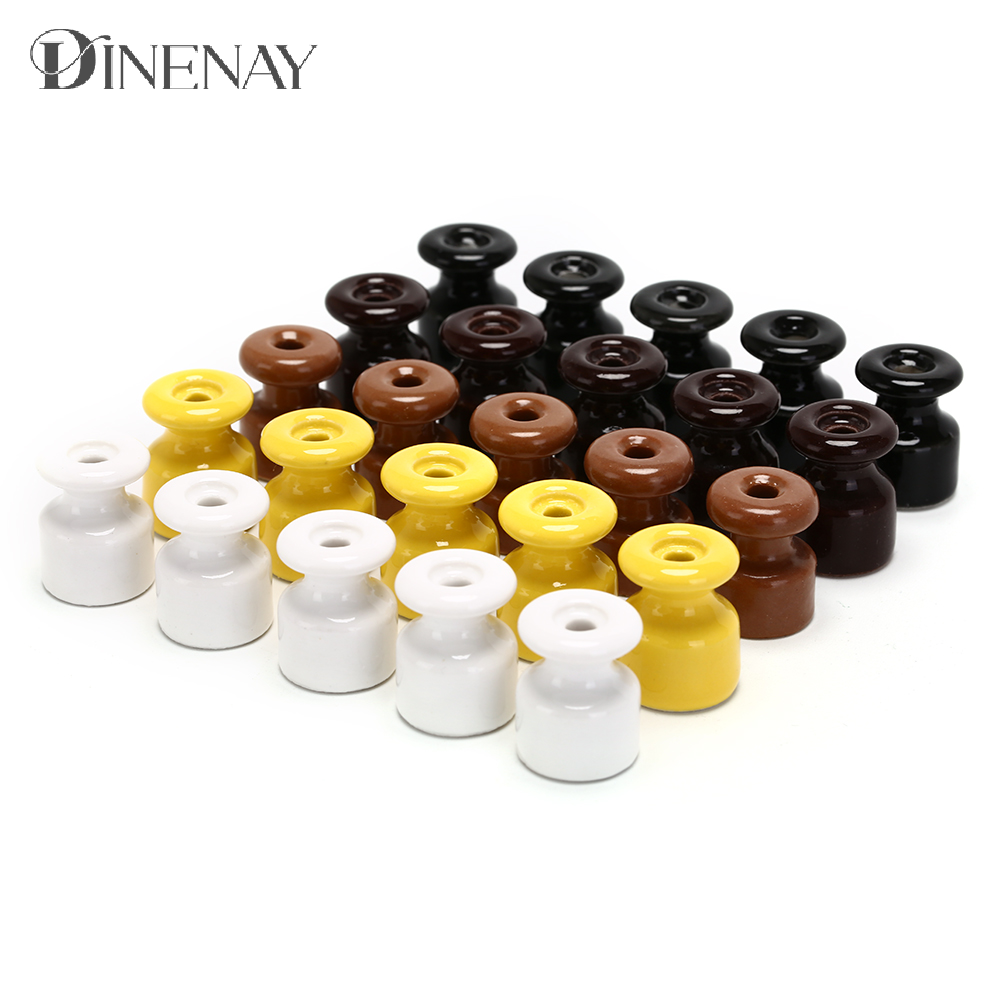 5Pcs/lot Porcelain Insulator for Wall Wiring Ceramic Insulators
