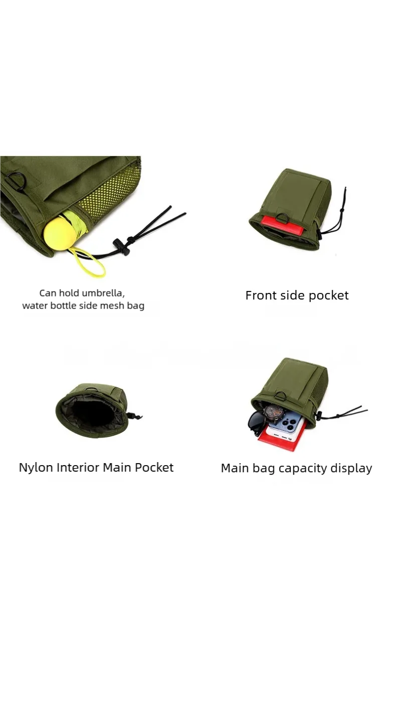 กลางแจ้ง 3-5L Camouflage Molle 600D ไนลอน Dump Drop กระเป๋ารีไซเคิลเอวแพ็คกระเป๋าอุปกรณ์เสริมกระเป๋ากระเป๋า ﻿
