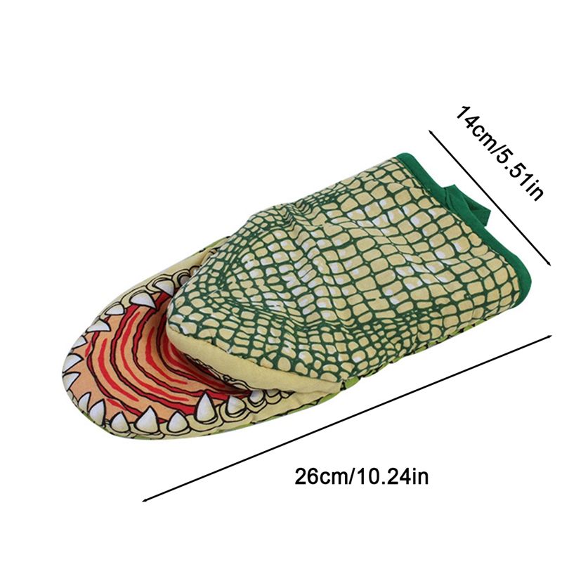 Rękawica kuchenna Crocodile Cat Paw Microwave Cartoon Animal Pattern Izolacja cieplna Zagęszczona rękawica odporna na grillowanie Rękawice do pieczenia