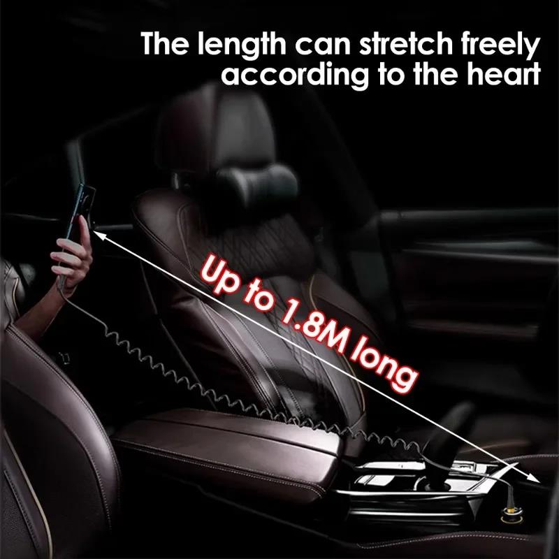 PD 120W Type C To Type C Cable 5A Fast Charge USB C Spring Car Charger Cable For iPhone 15 Series Xiaomi 12 Samsung S23 Macbook