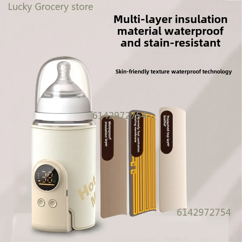 USB multifunctionele zuigfles met hoge capaciteit Slimme temperatuurregeling Warmer scherm Pasgeboren babyfleswarmer hoes