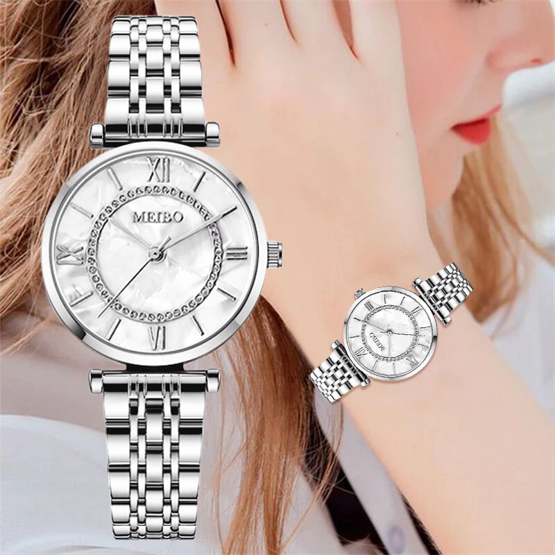Reloj de pulsera de cristal de lujo para mujer