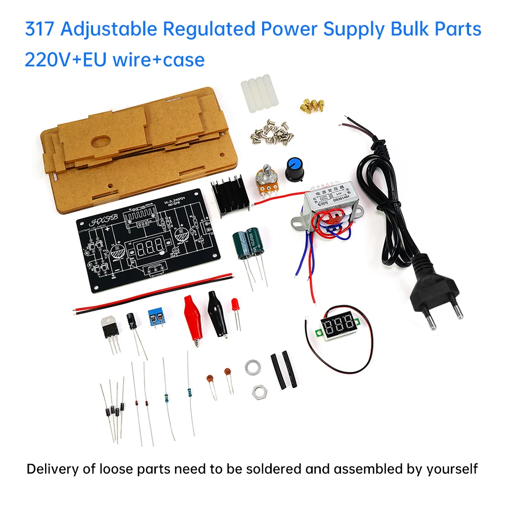 LM317 Adjustable Power Supply DIY Kit DC Regulated Power Supply Module Component Welding Electronic Production Bulk