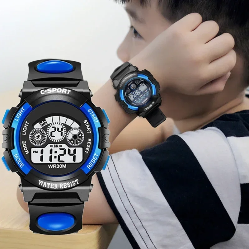 Relógios eletrônicos infantis cor luminosa dial vida à prova dwaterproof água multi-função luminosa despertadores relógio para meninos e meninas