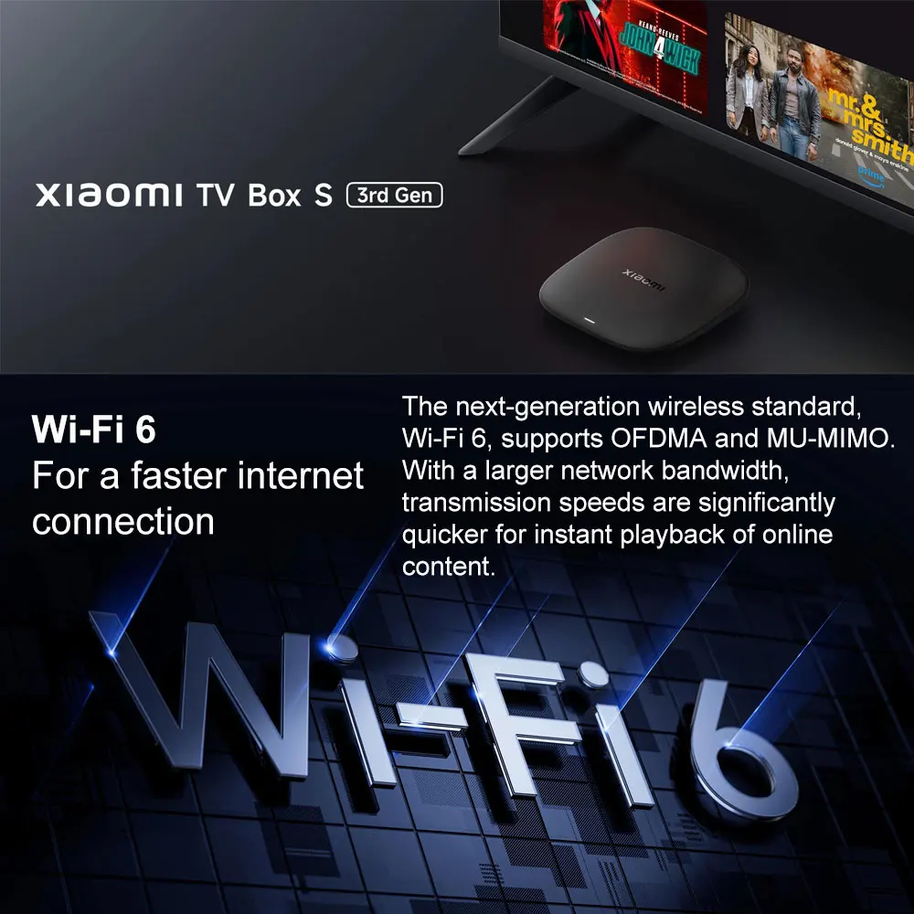 Xiaomi TV Box S 3rd Gen, android smart tv box media player, 4k ultra hd wifi 6 google tv, dolby vision hdr10 google assistent Globale Version