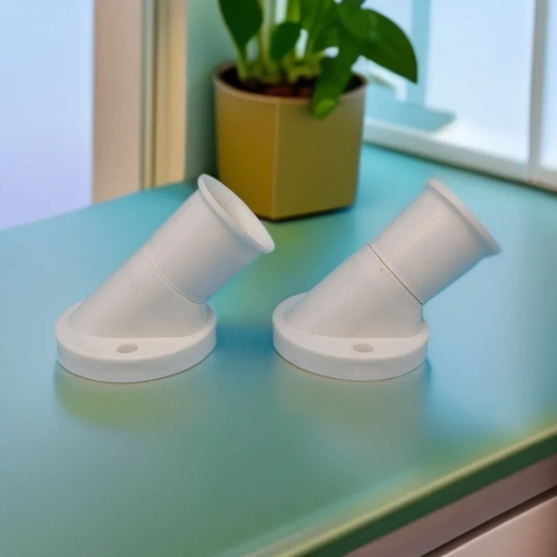 Portalampada bianco E27 con angolo di 45 gradi, vite obliqua, base per lampadina in plastica, portalampade da parete, convertitore adattatore