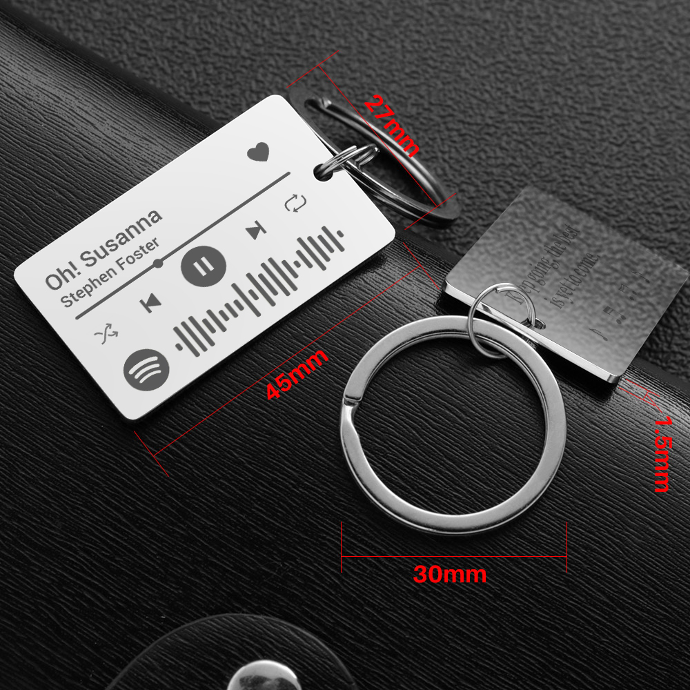 Personalizado código spotify chaveiro gravado música bênçãos titular chaveiro de aço inoxidável presente para casal p037q