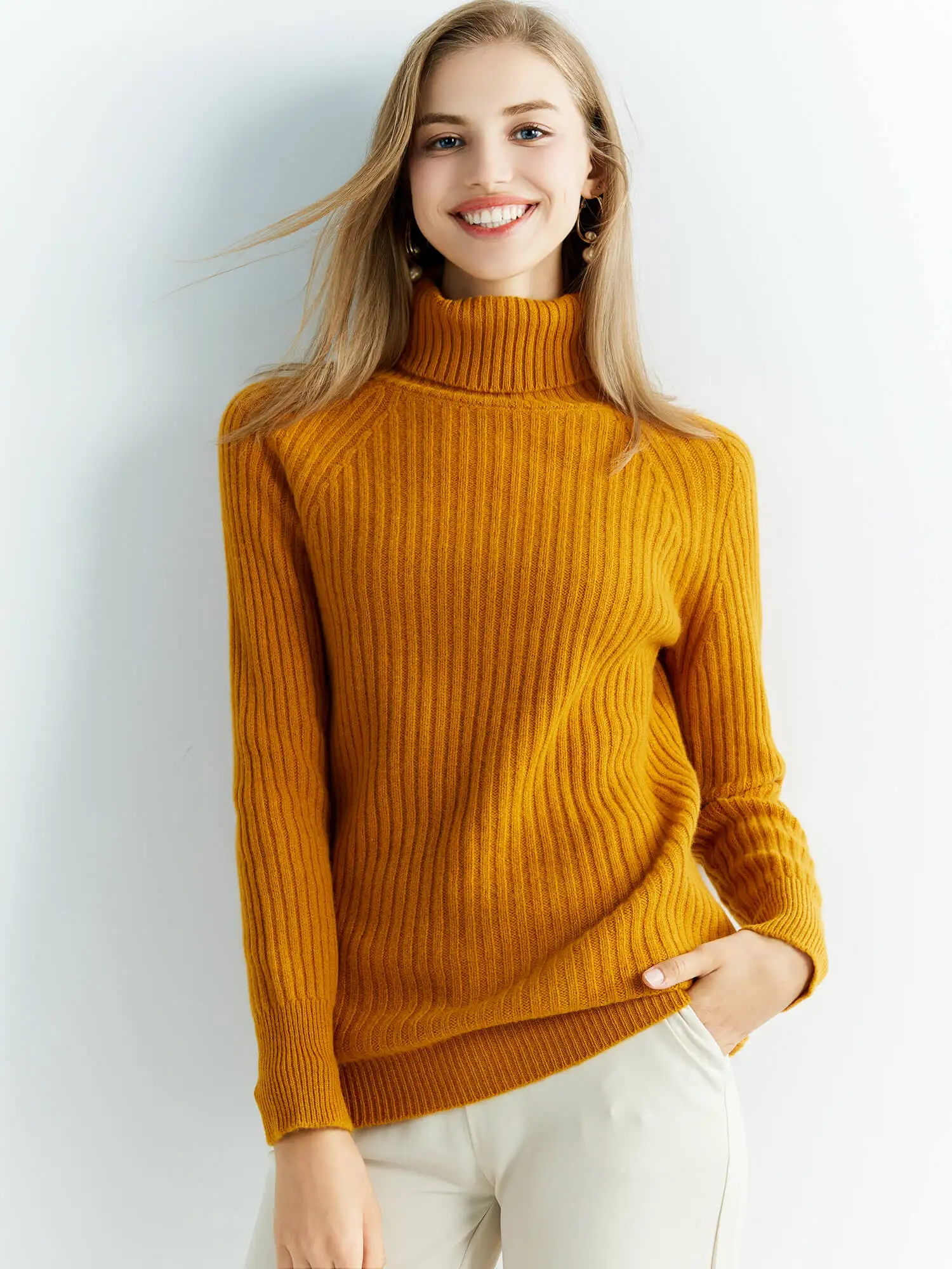 Kaschmirpullover Damen Strickpullover 100 % Merinowolle Rollkragenpullover Langarmpullover 2022 Winter Herbst Pullover Top Kleidung