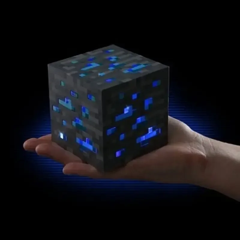 Mc jogo tocha luz brownstone led night light usb recarregável quarto decoração candeeiro de mesa presente para crianças lâmpada cabeceira