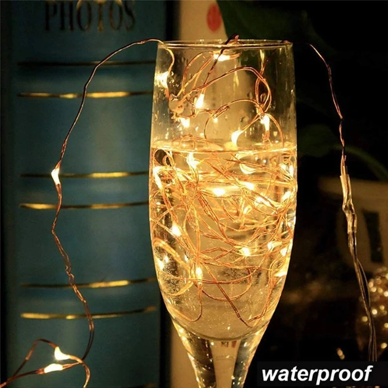 2M 5M 10M 100 Led Strings Copper Wire 3XAA Battery Operated Christmas Wedding Party Decoration LED String Fairy Lights
