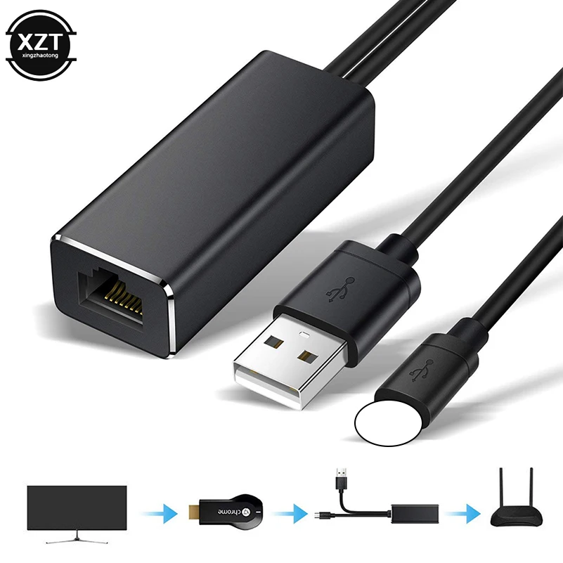 Адаптер сетевой Ethernet с Micro USB на RJ45, 100 Мбит/с
