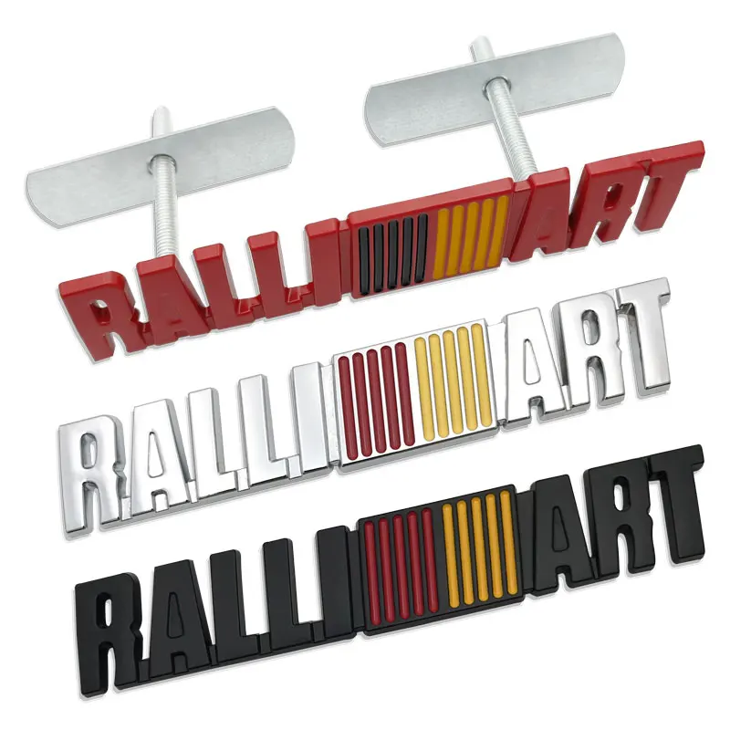 3D Metal estilo de coche RalliArt emblema de parrilla delantera pegatina insignia de maletero de coche para Mitsubishi RalliArt Lancer Ralli Art 9 10 Asx
