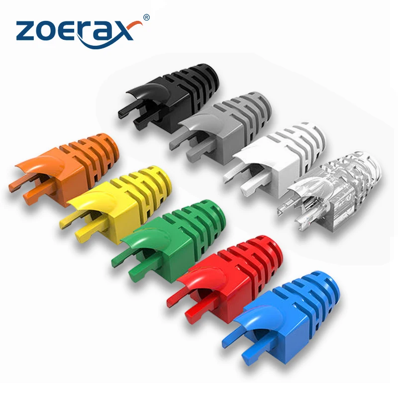 ZoeRax 100 шт. Cat5E CAT6 RJ45 сетевой кабель Ethernet сброс натяжения ботинки кабеля Соединительный разъем крышка