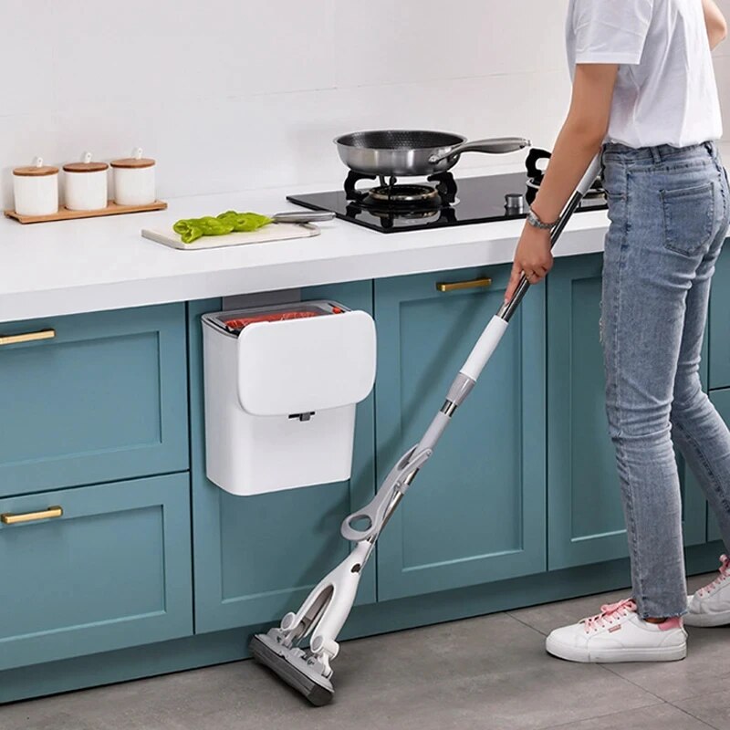 7/9L Wall Mounted Trash Can Household Galley Waste Bin Hanging Bathroom Trash Can With Lid Food Garbage Bin Kitchen Accessories