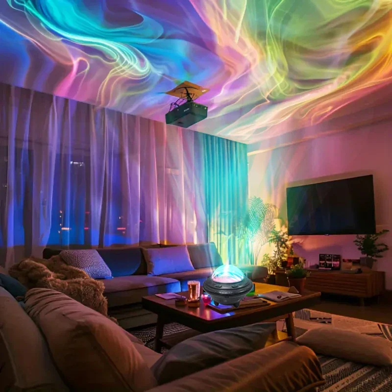 Projektor Gwiazd Lampka Nocna Aurora Kolorowe Światło Dekoracja Domu Sypialni Lampka Świąteczna Gwiazda Prezent dla Dzieci Kabel USB