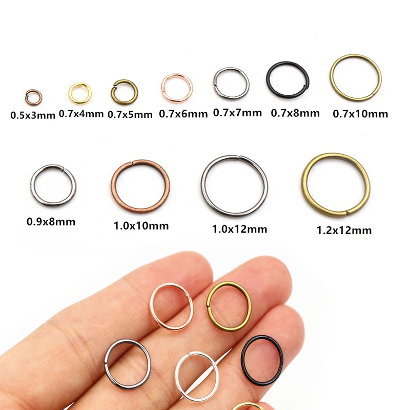 200ชิ้น/ล็อต3/4/5/6/7/8/10/12มม. โลหะ DIY เครื่องประดับเปิดเดี่ยวลูปกระโดดแหวนและแหวนแยกสำหรับเครื่องประดับทำ