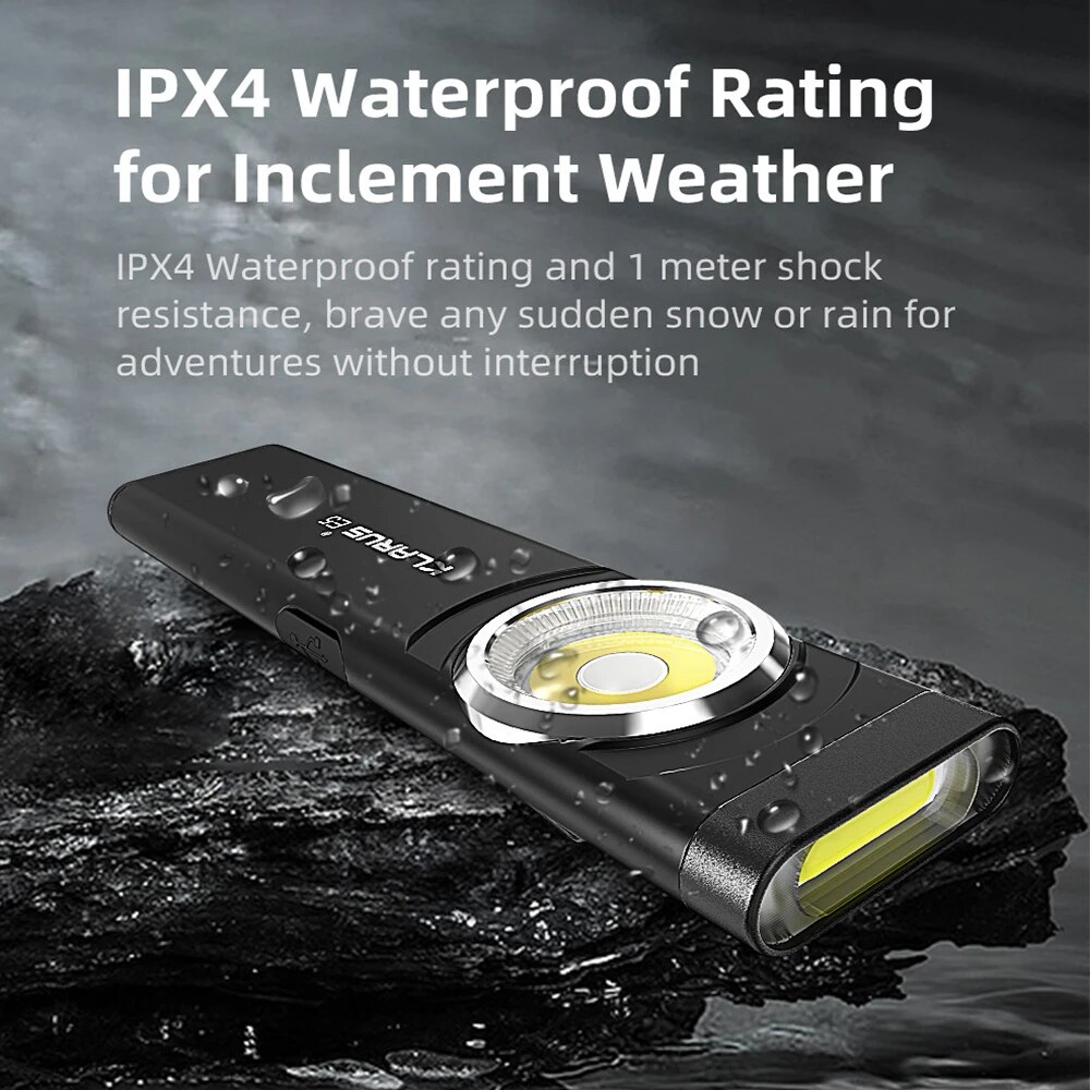 Klarus E5 COB Lanternas Magnéticas Dupla Luz Tocha 8 Modos de Iluminação USB C Recarregável EDC Lanterna Estroboscópica para Uso de Emergência