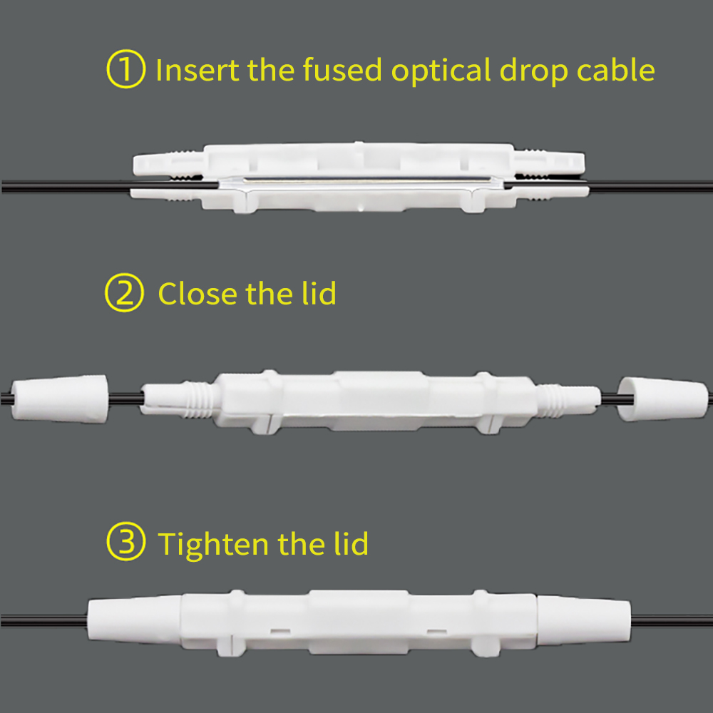 50 Stück/100 Stück Glasfaser-Fusionsschutz, runde Box, schwarz/weiß, für Drop-Kabel, Glasfaser, verschmolzen, rund
