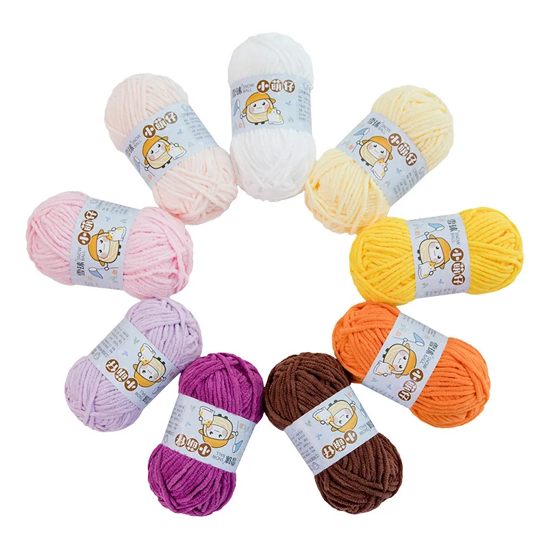 50g poliéster bonito fio bola crochê cobertor roupas cachecol 100% yar quente veludo fio grosso fio macio e confortável