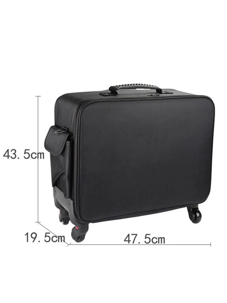 Makeup Suitcase Large Capacity Storage Trolley Case Multi-layer Embroidered Bag Professional Beauty Manicure Rolling Luggage