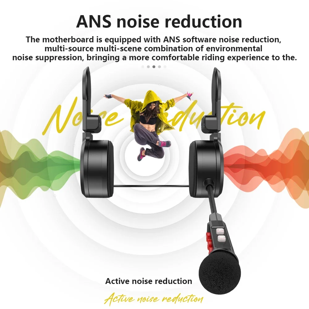 クリップホルダー付きオートバイ Bluetooth ヘッドセット、ワイヤレスステレオモトヘルメット、音楽プレーヤー、ハンズフリーイヤホン