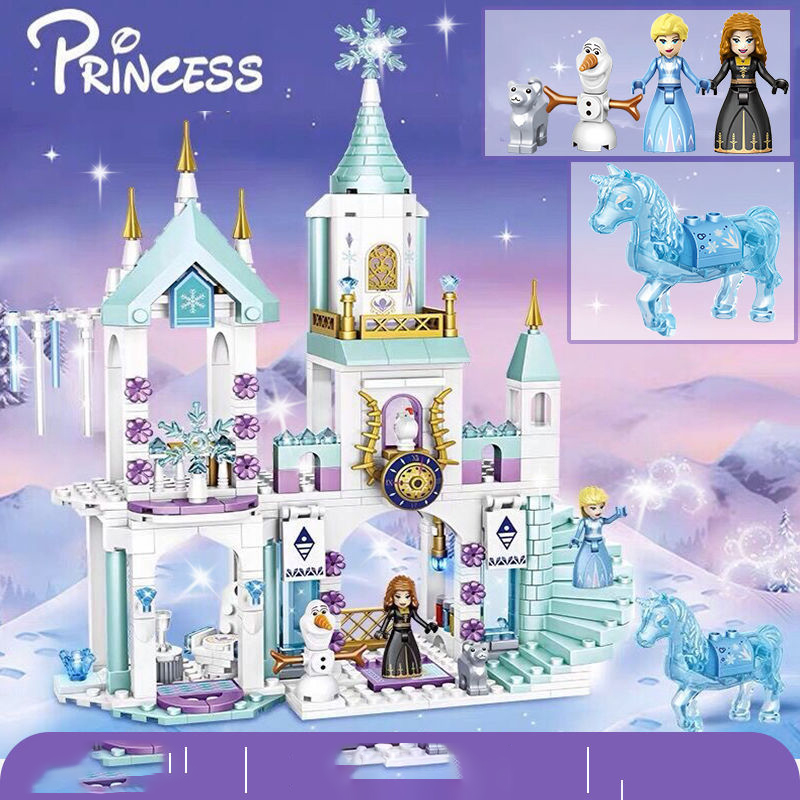 Disney Frozen Dream Princess Elsa ปราสาทน้ําแข็งเจ้าหญิง Magic Castle ชุด Building Blocks ของขวัญของเล่น