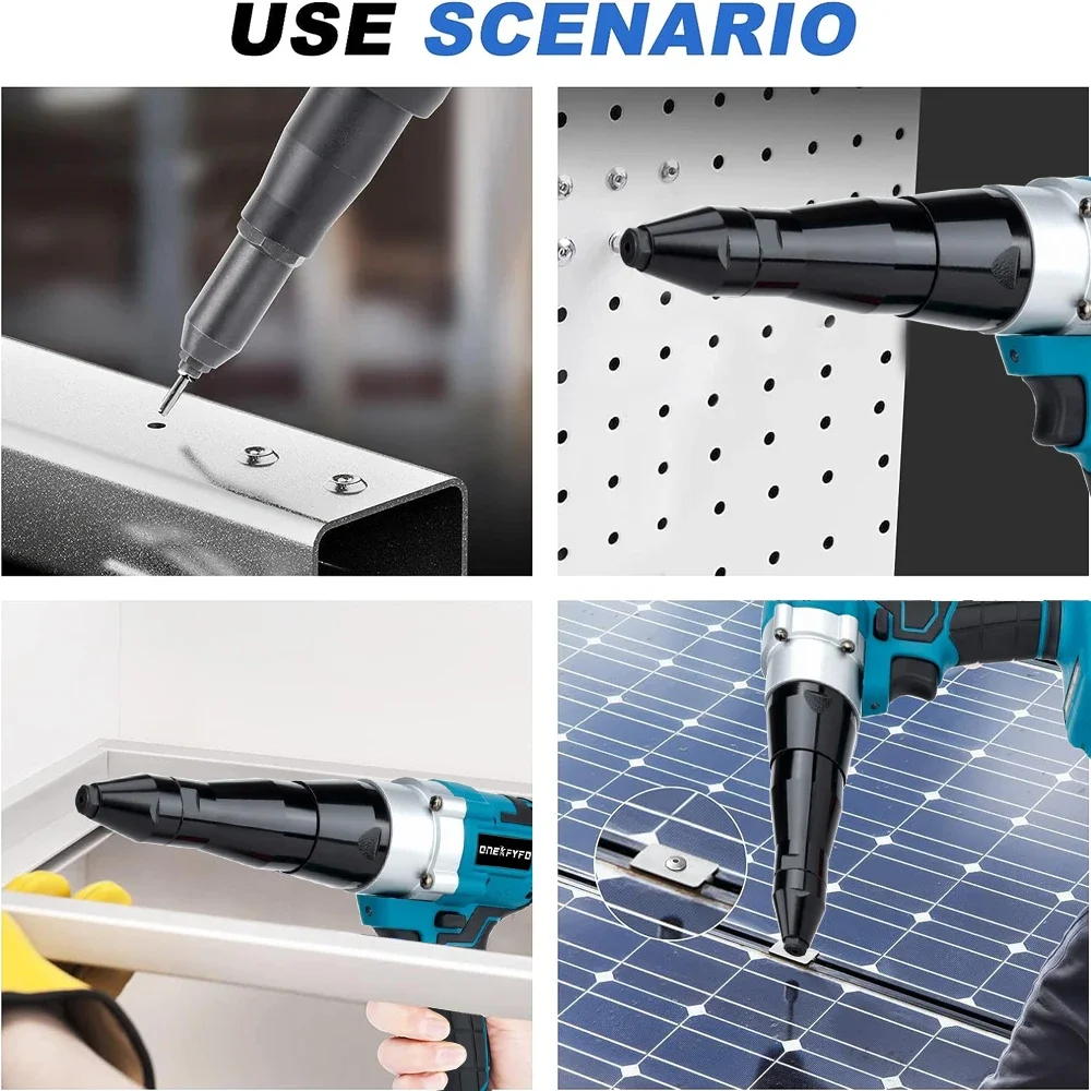 Brushless Electric Rivet Gun, Cordless Rivet Nut Gun, Broca Insert, Rebitagem Automática, Ferramentas Elétricas para Makita, 18V, Sem Bateria