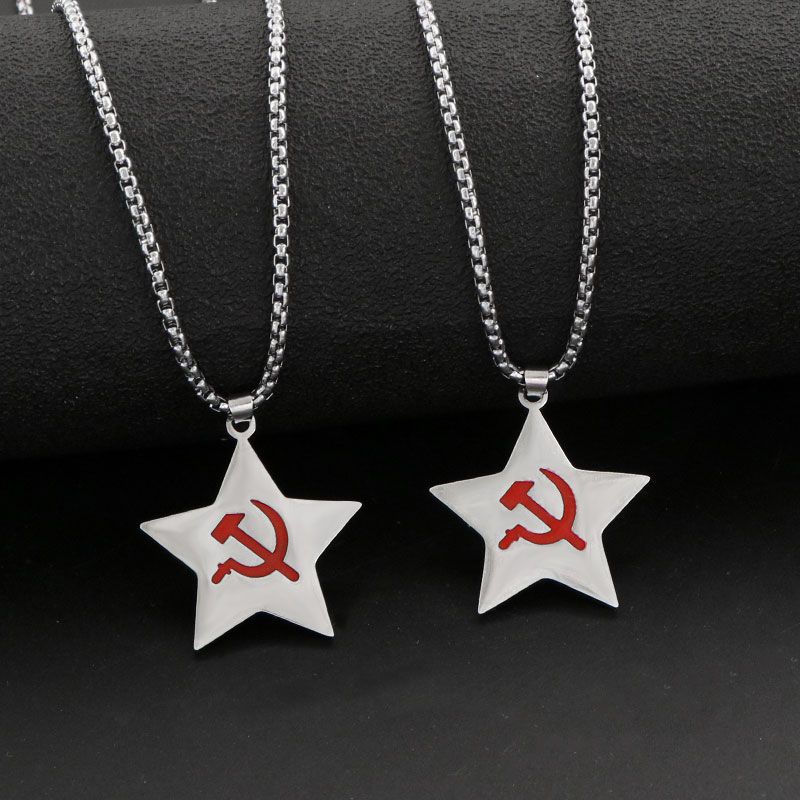 USSR Faith Five-Pointed Star Pendant Necklace Men Fashion Jewelry Chain Boy EDC Gadgets Lovers Gifts For Male Female Women Girls