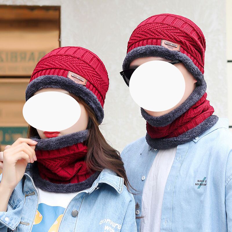 Mütze: Herren Winter gestrickte Woll mütze mit Stapel verdickte Wärme und kalte Radsport mütze Frauen Baumwoll mütze