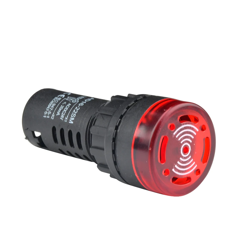 AD16-22SM AC 110V 220V DC 12V 24V Flash Signal Light Red LED Active Buzzer Beep Alarm Indicator Green Yellow
