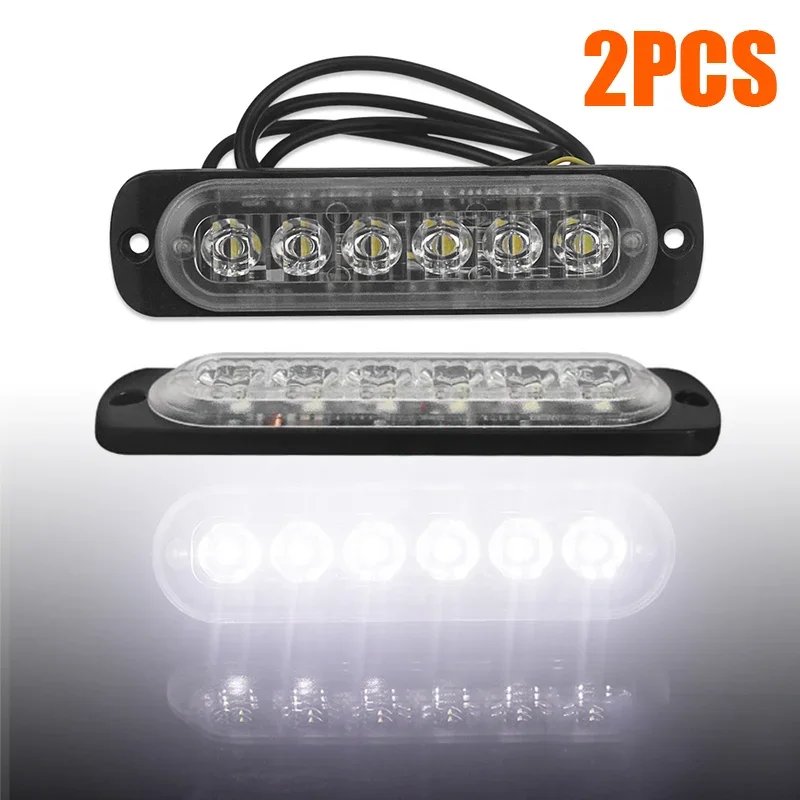 2 Stuks 12 V-24 V Mist Werk Od Off-Road Auto Externe Verlichting Wit 6 Smd Led indicator Licht Staart Achterlichten