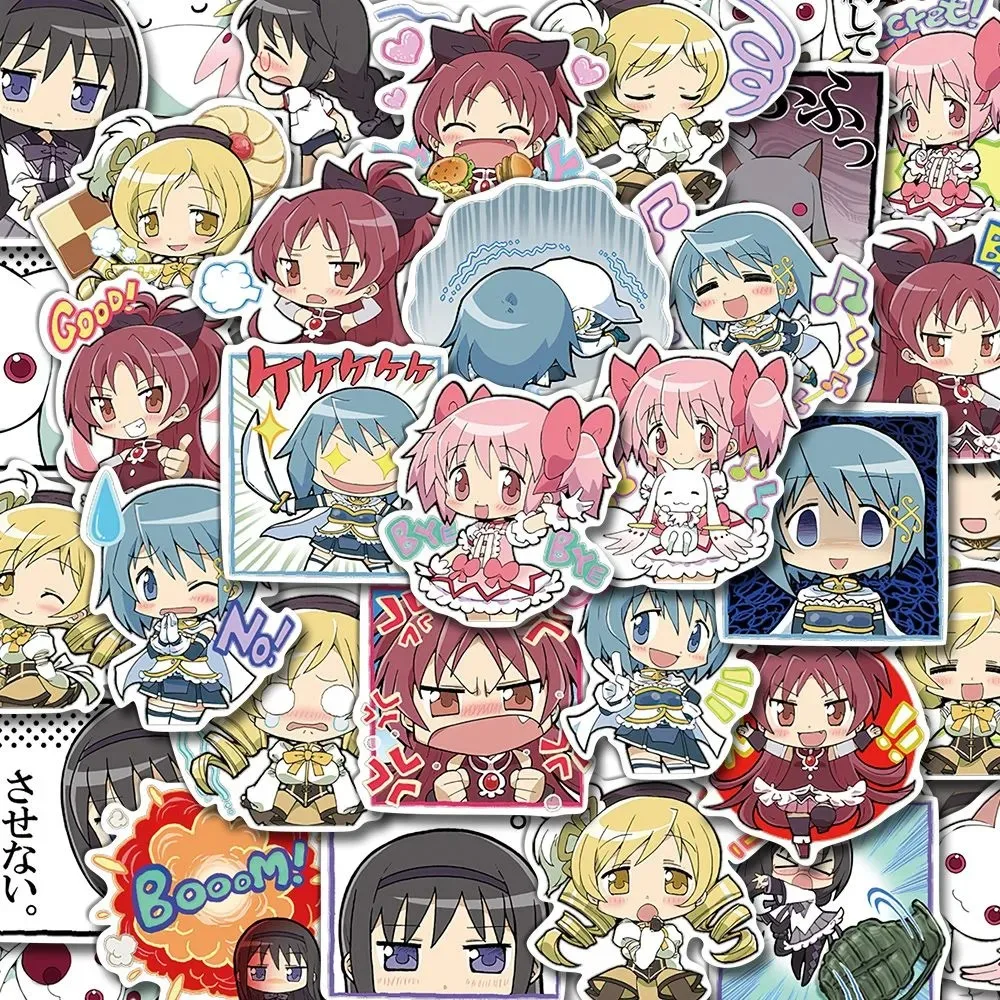 10/30/48pcs Kawaii Anime Puella Magi Madoka Magica Adesivi Kaname Madoka Akemi Homura Cartoon Decalcomanie Giocattoli FAI DA TE Cassa Del Telefono Del Computer Portatile