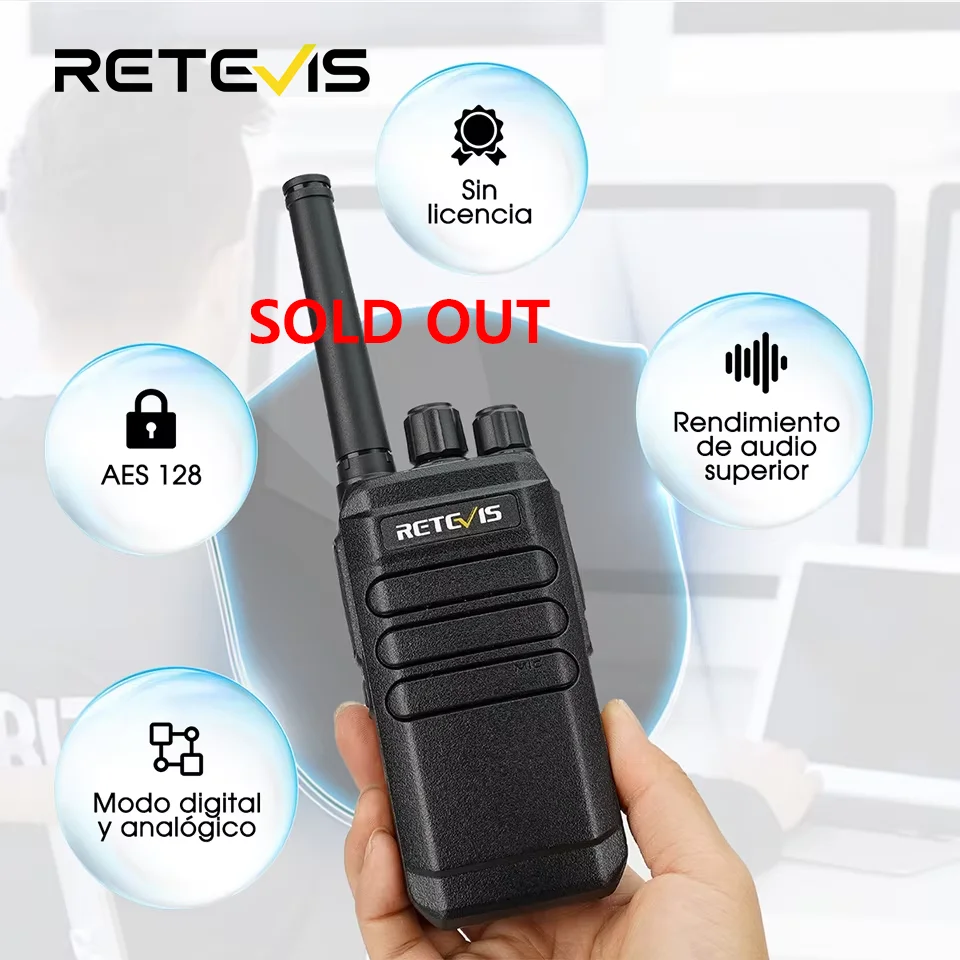 Retevis RT40 DMR Radio sin licencia pmr446 walkie talkies de largo alcance radio portátil pequeña radio emergencia supervivencia radio portátil recargable walkies talkies profesionales para seguridad AES 128 garantiza