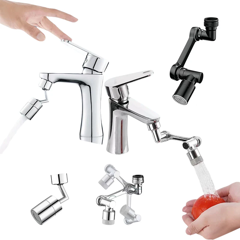 Aireador de grifo de extensión multifuncional giratorio, adaptador extensor de grifo de fregadero de cocina, grifo de baño, brazo robótico giratorio, ajuste de fregadero